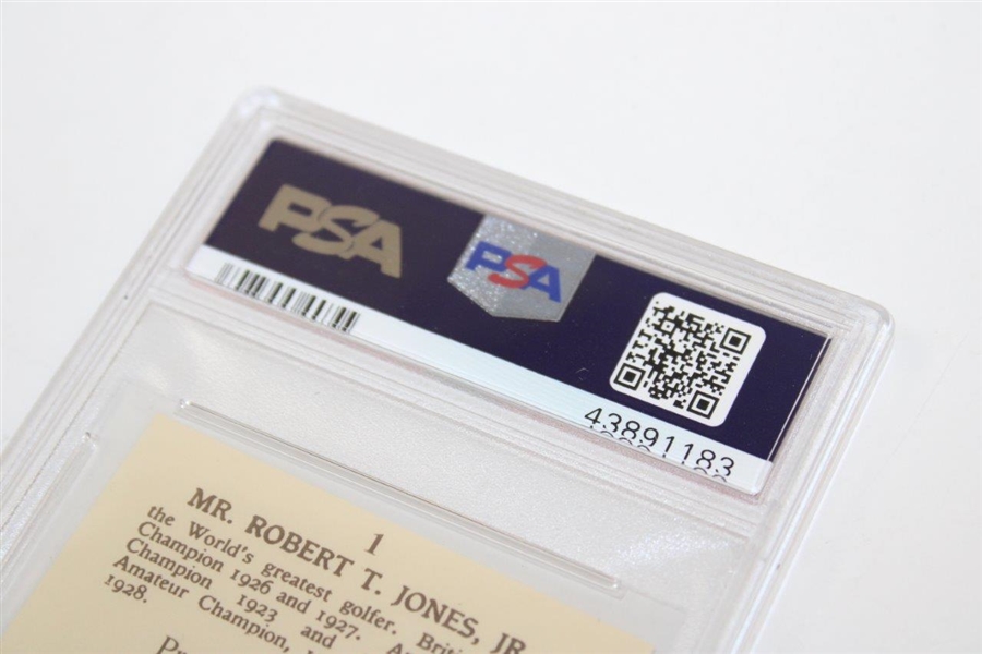 1996 Robert T. Jones Jr. Globe Insurance Famous Golfers Golf Card #1 EX-MT 6 PSA #43891183
