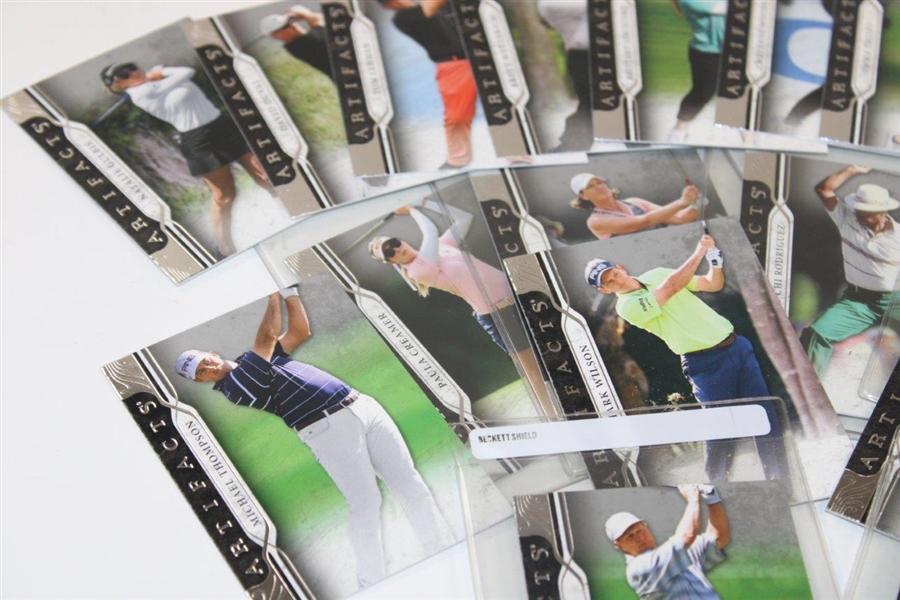 Twenty-Two (22) PGA Tour Upper Deck Artifacts Golf Cards Including Palmer & Nicklaus in Box