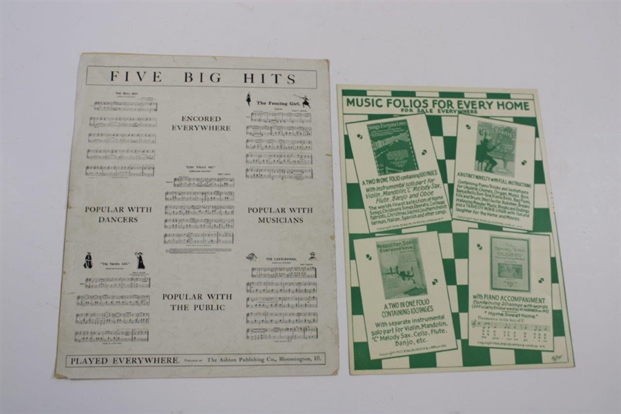 Five (5) Vintage Golf Themed Sheet Music with Great Golf Themed Covers
