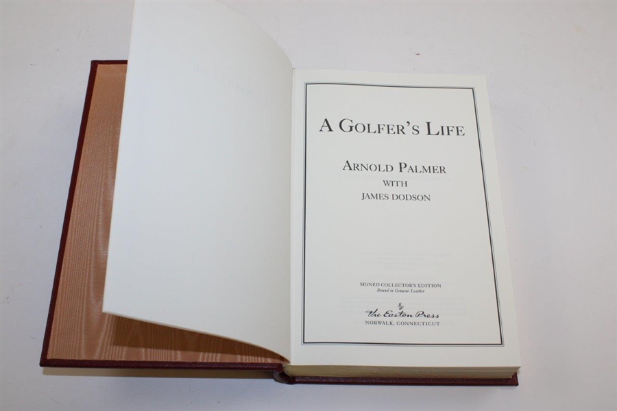 Arnold Palmer Signed 1999 Leather Bound 'A Golfer’s Life' Collector's Edition Book JSA ALOA
