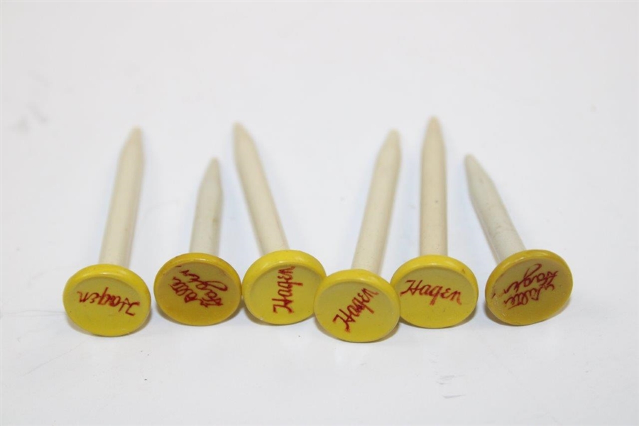 Vintage Box of Walter Hagen Championship Tees with Six (6) Celluloid Golf Tees