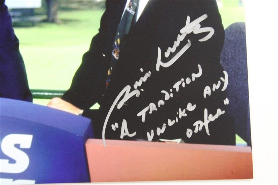 Jim Nantz Signed Masters Photo with Ken Venturi A Tradition Unlike Any Other Inscription JSA #JJ46609