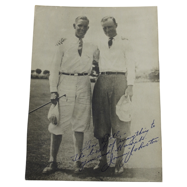 1929 US Amateur Champion Harrison “Jimmy” Johnston Signed & Personalized Photo JSA ALOA