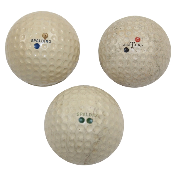 Three (3) Classic Dimple Golf Balls - Spalding Top-Flite, Tournament, & Witch