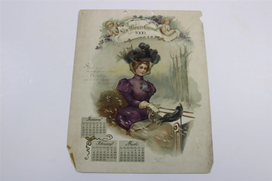 Four (4) The New Woman Calendar Sheets from 1900