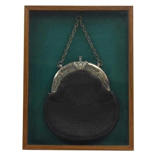 Vintage Golf Themed Pouch/Purse in Framed Display