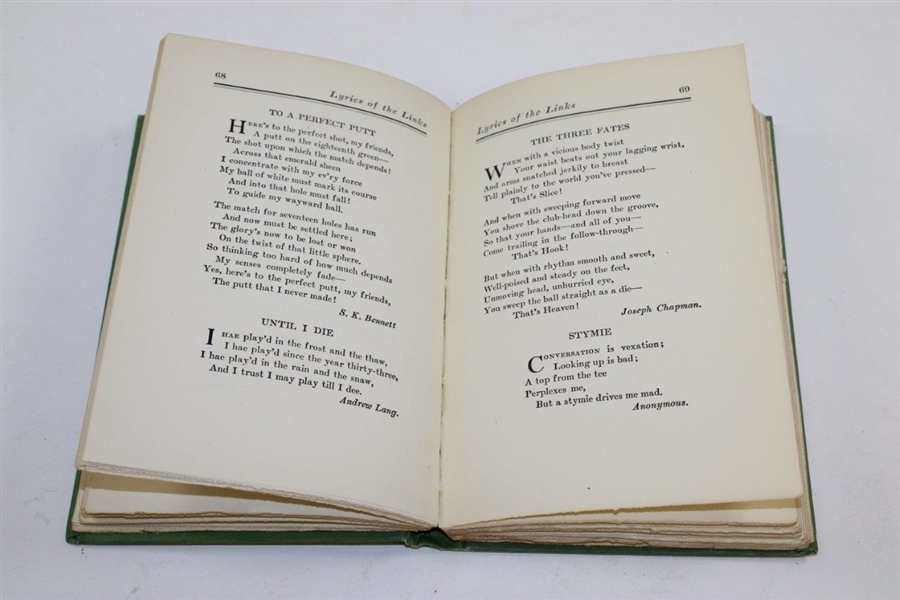 1921 'Lyrics of the Links' Book Compiled by Henry Lithcfield West