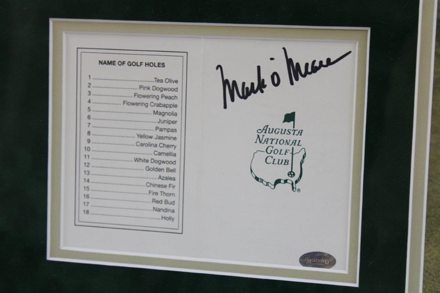 Mark O'Meara Signed Masters Scorecard with Plaque & Photo Display - Framed JSA ALOA