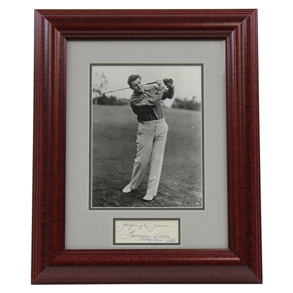 Lawson Little Signed Cut with Photo Display 'Golfingly Yours - 2/2/60' - Framed JSA ALOA