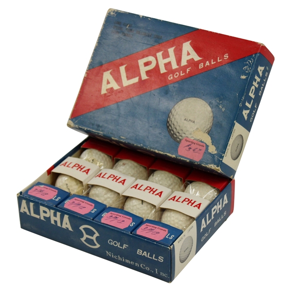 Vintage Dozen Alpha Golf Balls by Nichimen Co. Inc. in Original Box