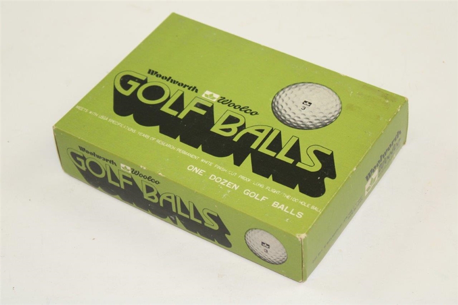 Vintage Dozen Woolworth Woolco Golf Balls in Original Box