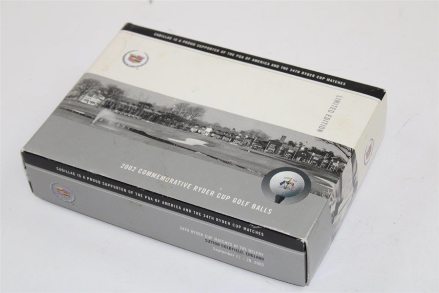 Dozen 2002 Commemorative Cadillac Ryder Cup Logo Golf Balls in Original Box