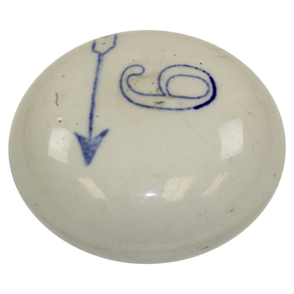 Vintage Porcelain Tee Marker - 9 with Arrow