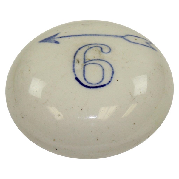 Vintage Porcelain Tee Marker - 9 with Arrow