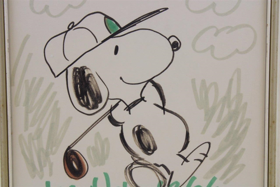 Charles Schulz Original Signed Marker Drawing of Snoopy Golfing - Patty Aikens Collection JSA ALOA