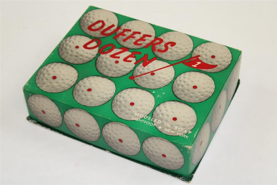 Vintage 'Duffers Dozen' 12 Modeled Soap Golf Balls in Original Box