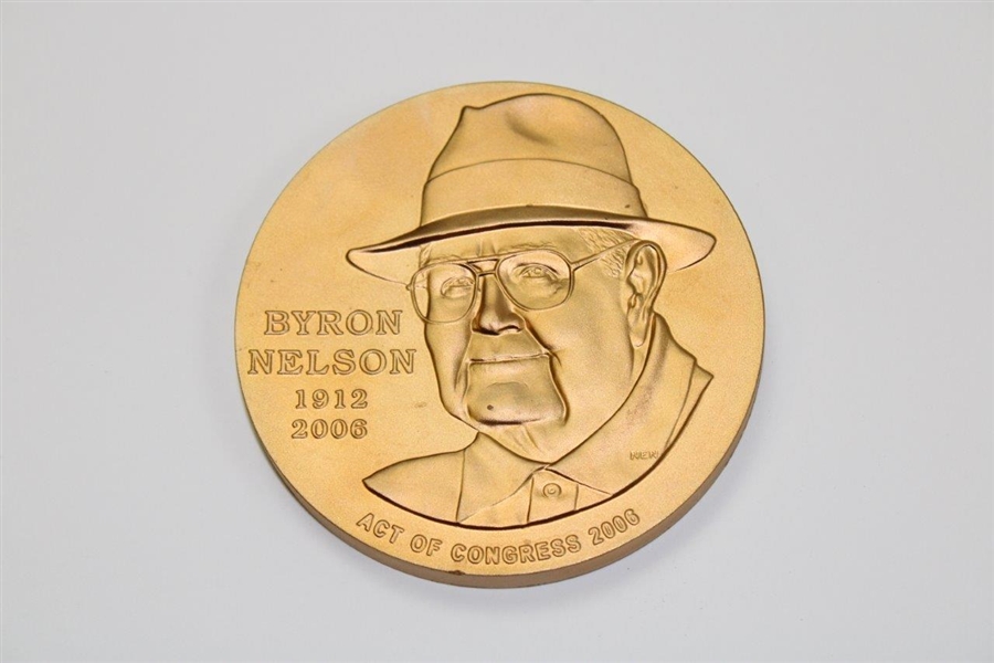 Byron Nelson Commemorative Act of Congress 2006 Medal with Stand in Original Box