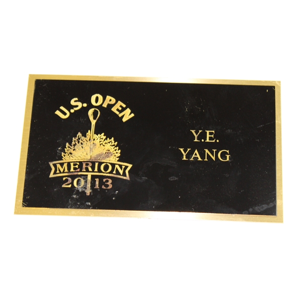 Y.E.Yang Locker Room Name Plate From 2013 U.S. Open at Merion