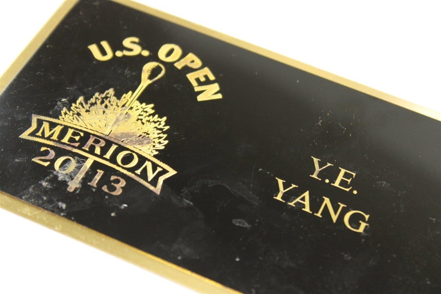 Y.E.Yang Locker Room Name Plate From 2013 U.S. Open at Merion