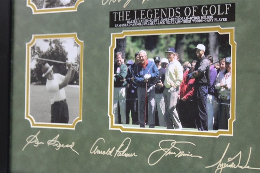 Legends of Golf Deluxe Display with Jones, Hagen, Hogan, Woods, Big 3, Snead, Nelson - Framed