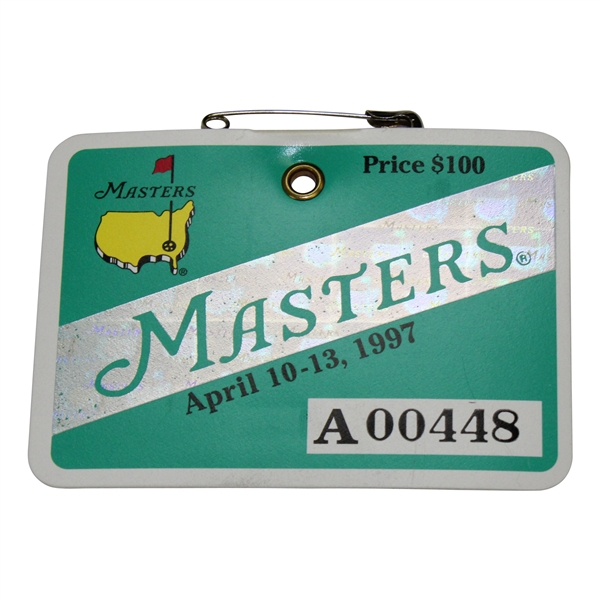 1997 Masters Tournament SERIES Badge # A00448 - Tiger Woods First Masters Win