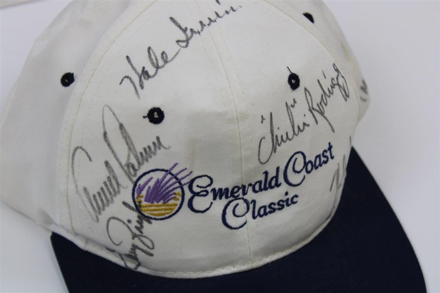 Arnold Palmer, Trevinio, Irwin, Chi-Chi & others Multi-Signed Emerald Coast Classic Hat JSA ALOA