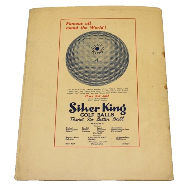 1926 The Walker Cup at St. Andrews Official Program - Only One Known!