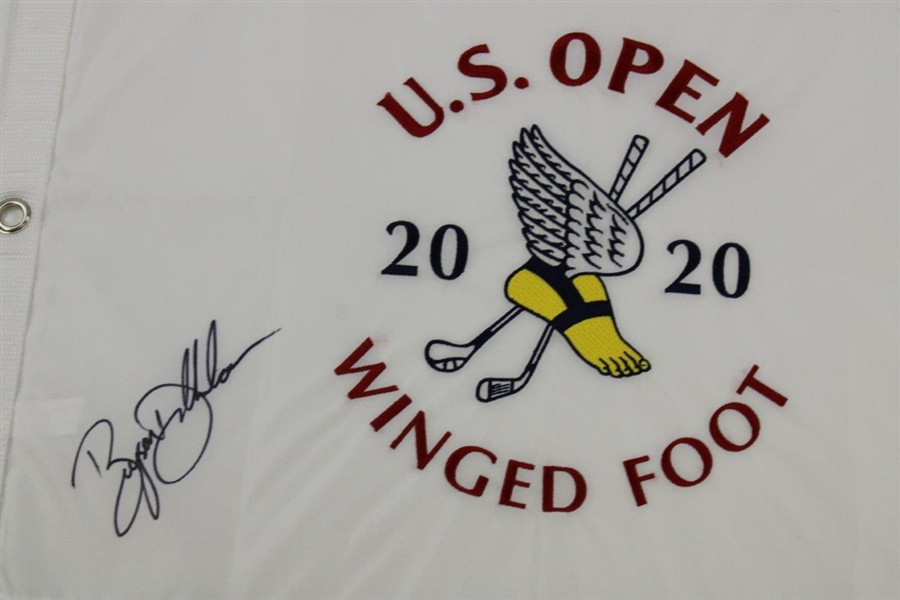 Bryson Dechambeau Signed 2020 US Open White Embroidered Flag JSA #QQ21767