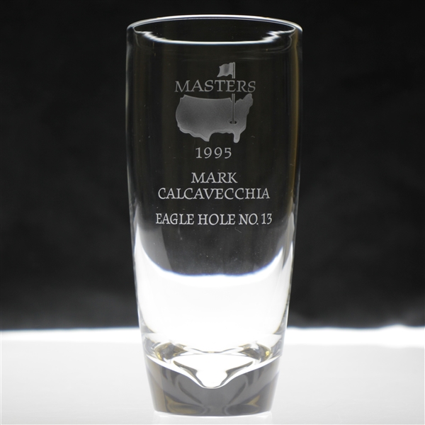 1995 Masters Eagle Hole #13 Crystal Highball Glass Awarded to Mark Calcavecchia