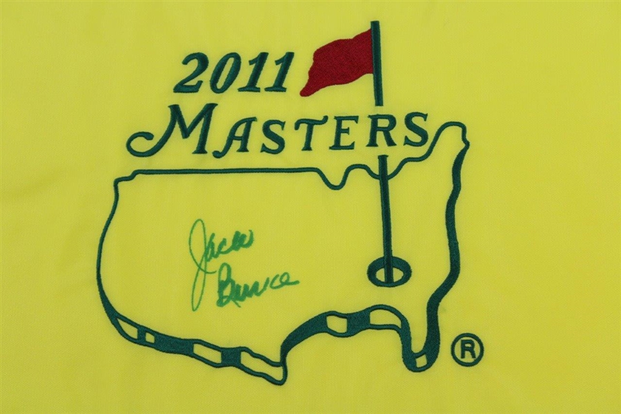 Jack Burke 1956 Masters Champion Signed 2011 Masters Embroidered Flag JSA ALOA