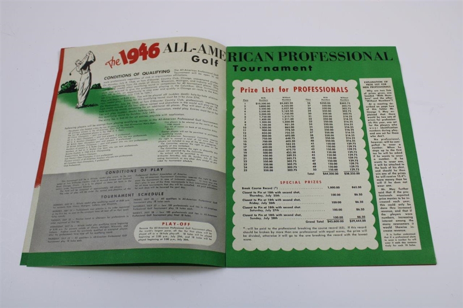 1946 The All-American Golf Tournaments Program - Professional/Amateur/Women's Open