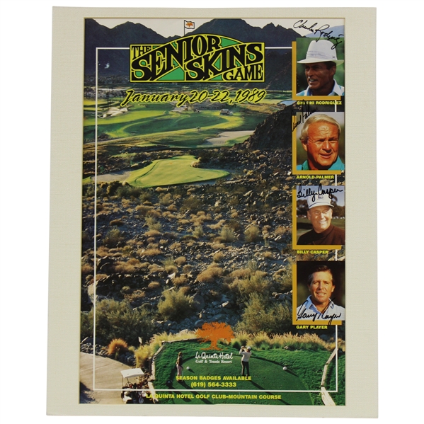 Arnold Palmer, Chi-Chi, Casper & Player Signed 1989 Senior Skins Poster JSA #B47355