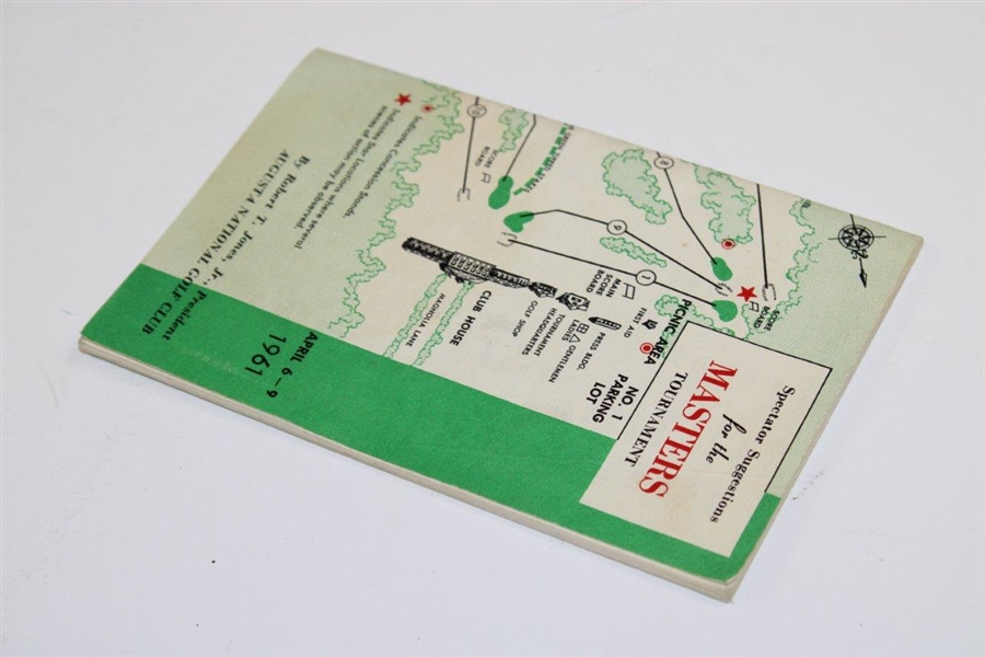 1961 Masters Tournament Official Spectator Guide - Gary Player Winner