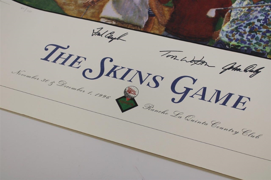 Tiger Woods, Watson, Daly & Couples Ltd Ed Signed 1996 The Skins Game Poster JSA ALOA