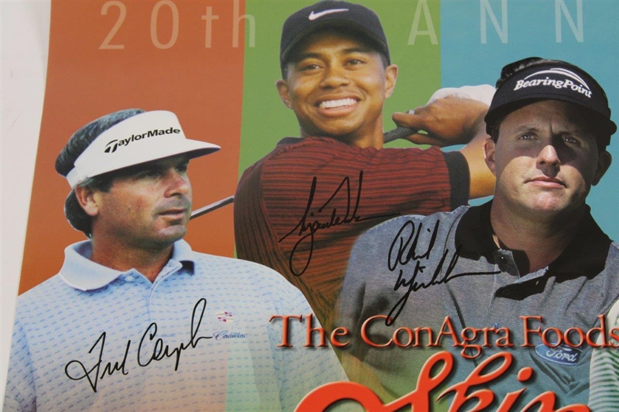 Tiger Woods, Phil Mickelson, O'Meara & Couples Signed 2002 The Skins Game Poster JSA ALOA