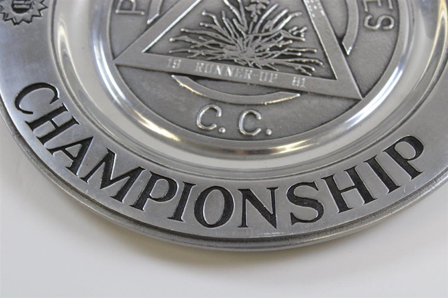 1981 Silver Swing Golf Championship at Prairie Dunes CC Pewter Runner-Up Trophy Plate 