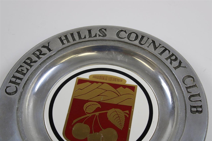 '1922' Cherry Hills Country Club Logo Wilton Pewter Golf Plate 