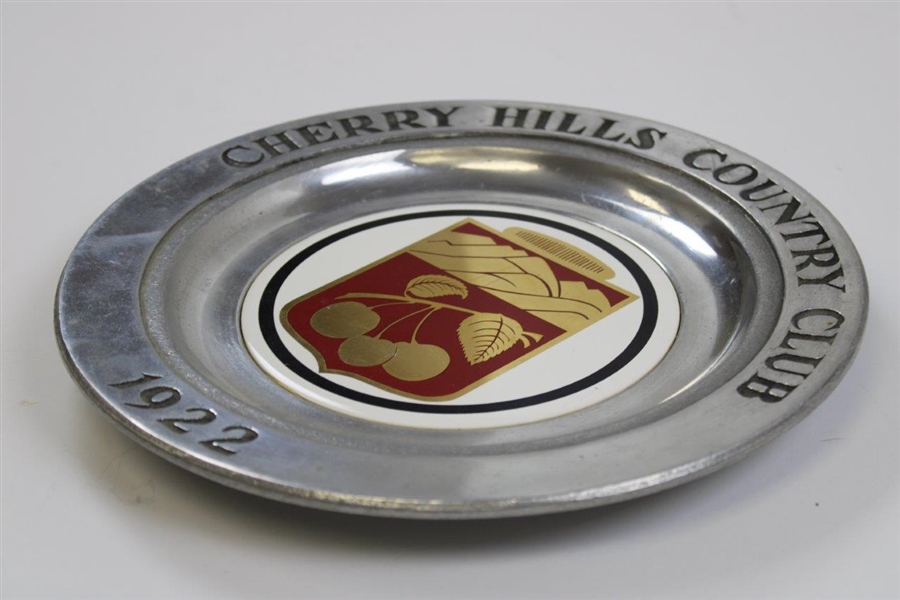 '1922' Cherry Hills Country Club Logo Wilton Pewter Golf Plate 