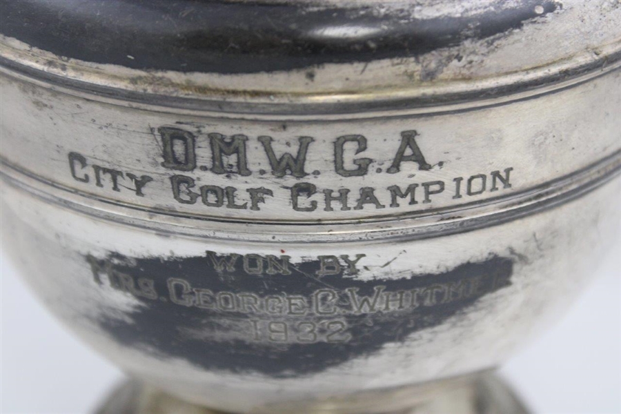 1932 D.M.W.G.A. Silver Plated City Golf Champion Trophy Won by Mrs. George C. Whitmer