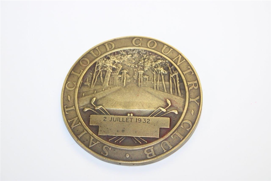 Large French Medal from The Saint Cloud Country Club in Original Box - Harry Colt Design