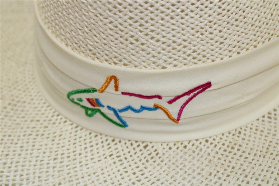Greg Norman's Personal New Shark Logo Tan Straw Gambler Hat - Unworn