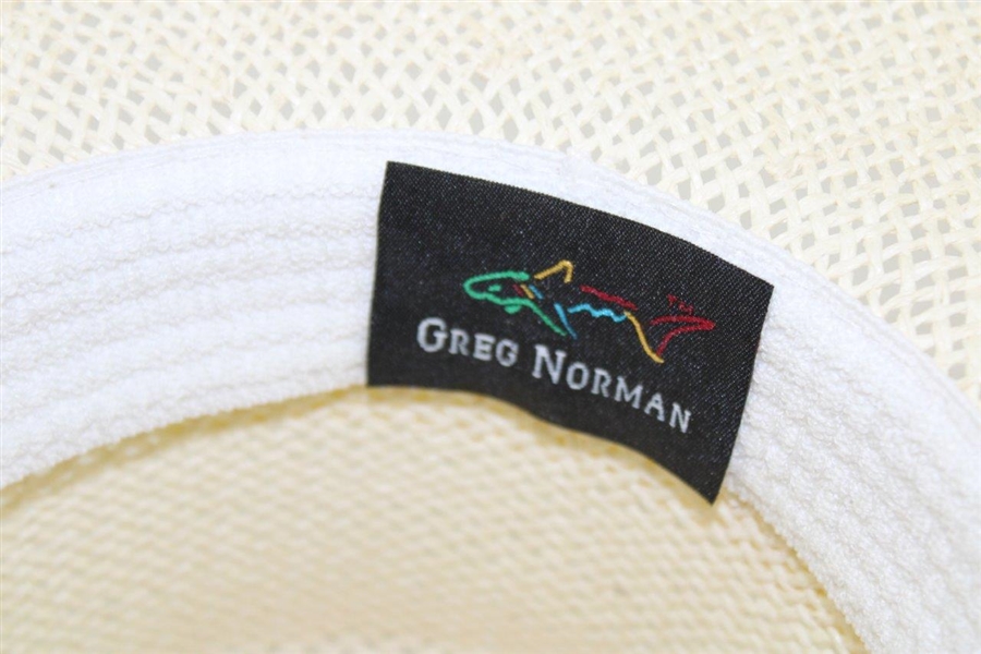 Greg Norman's Personal New Shark Logo Tan Straw Gambler Hat - Unworn