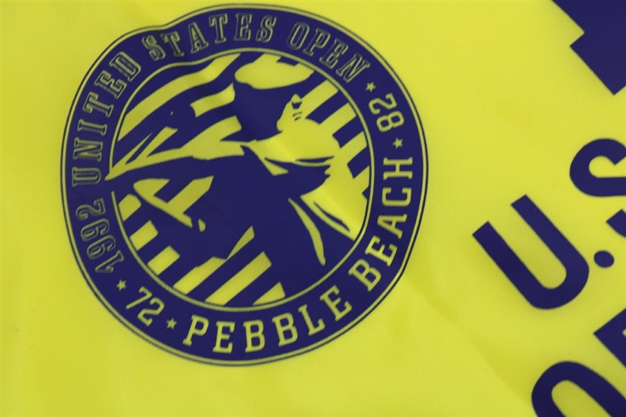 Tom Kite Signed 1992 US Open at Pebble Beach Yellow Screen Flag JSA ALOA