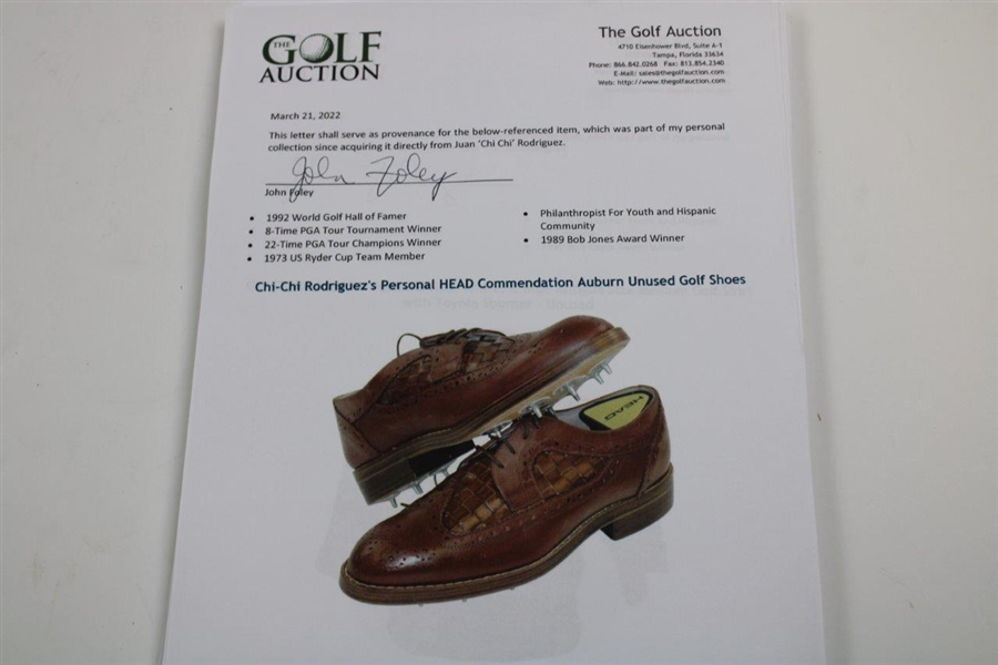 Chi-Chi Rodriguez's Personal HEAD Commendation Auburn Unused Golf Shoes