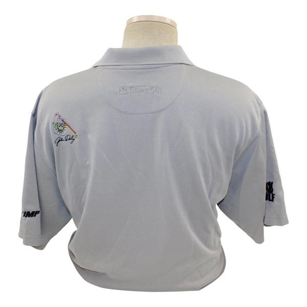 John Daly Signed Personal Match Worn Gray Golf Shirt with Sponsors JSA ALOA