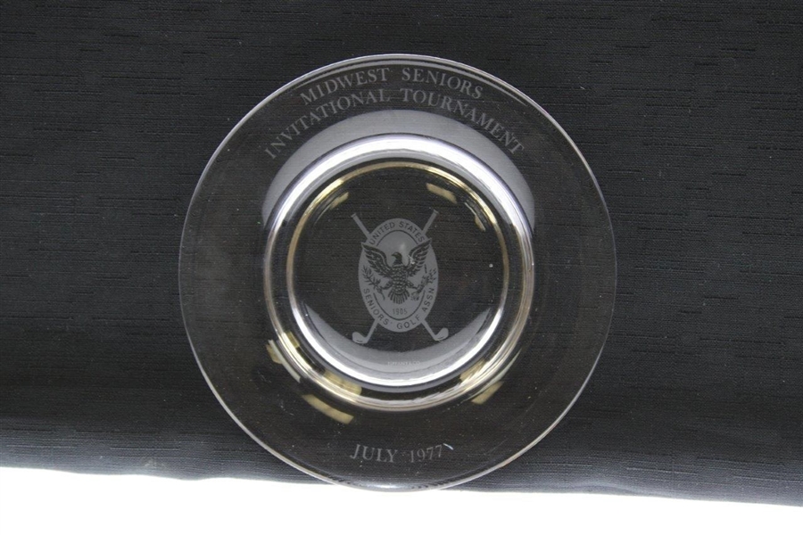 1977 USSGA Midwest Seniors Inv. Tournament Tiffany & Co. Crystal Golf Trophy Plate
