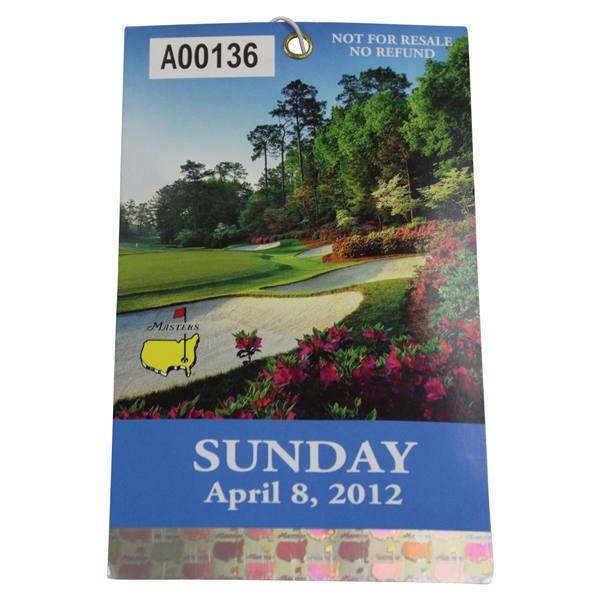 2012 Masters Tournament Sunday Final Rd Ticket #A00136