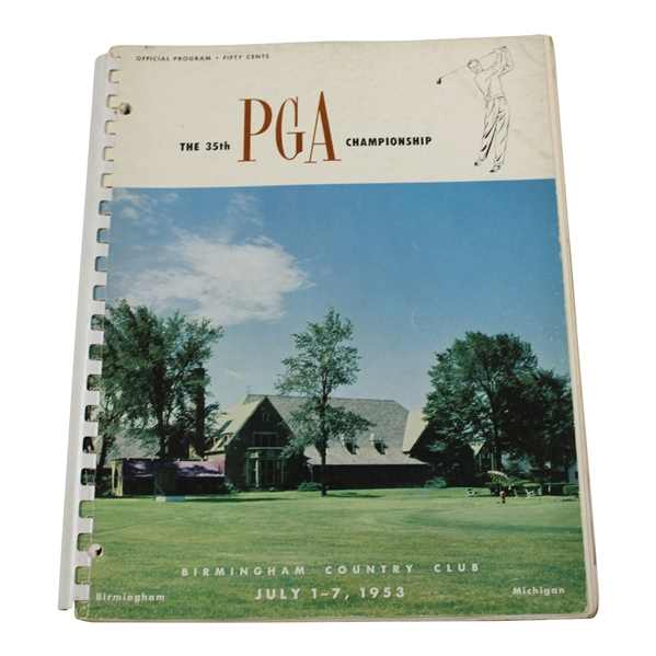 1953 PGA Championship at Birmingham CC Program - Walter Burkemo Winner