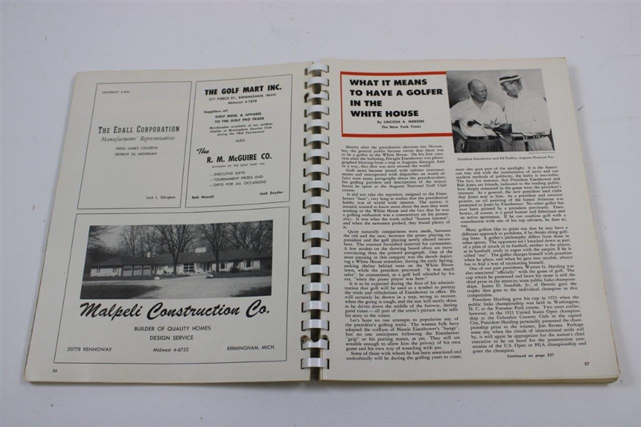 1953 PGA Championship at Birmingham CC Program - Walter Burkemo Winner