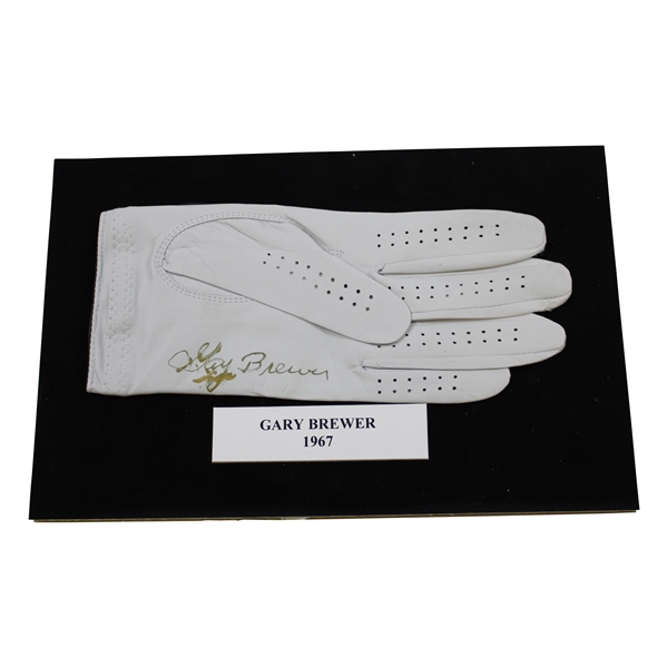 Gay Brewer Signed Golf Glove Display with 1967 Nameplate JSA ALOA